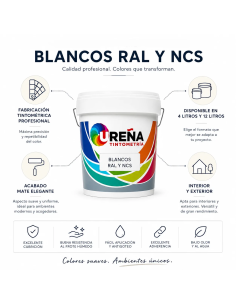 Carta de blancos RAL y NCS, comparativa de colores 2