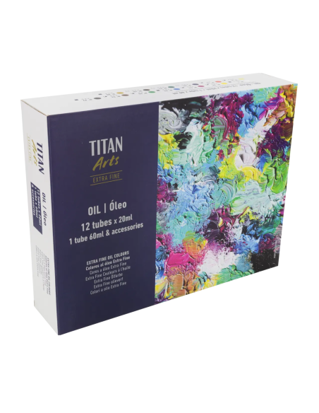 Embalaje del maletín de óleo TITAN Arts Extra Fine 20OL con 13 tubos y accesorios