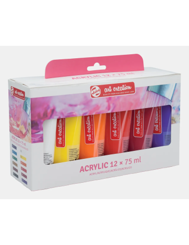 Caja de pintura acrílica Talens Art Creation con 12 tubos de 75 ml