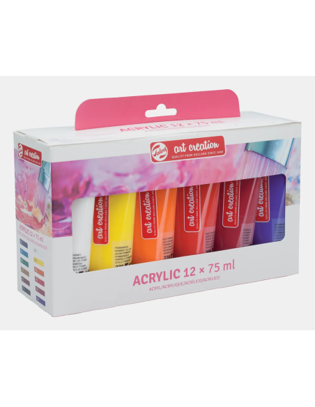 Caja de pintura acrílica Talens Art Creation con 12 tubos de 75 ml