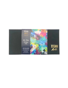 Diez tubos de óleo TITAN Arts Extra Fine de 20 ml presentados en su bandeja 2