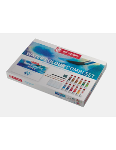 Set de acuarela Talens Art Creation con 12 tubos de 12 ml, bloc A4, dos pinceles, bandeja, lápiz y goma moldeable 2