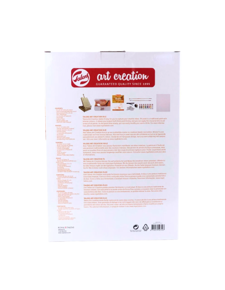 Parte posterior del embalaje de la caja Artemisa de óleo con descripción y contenido del conjunto